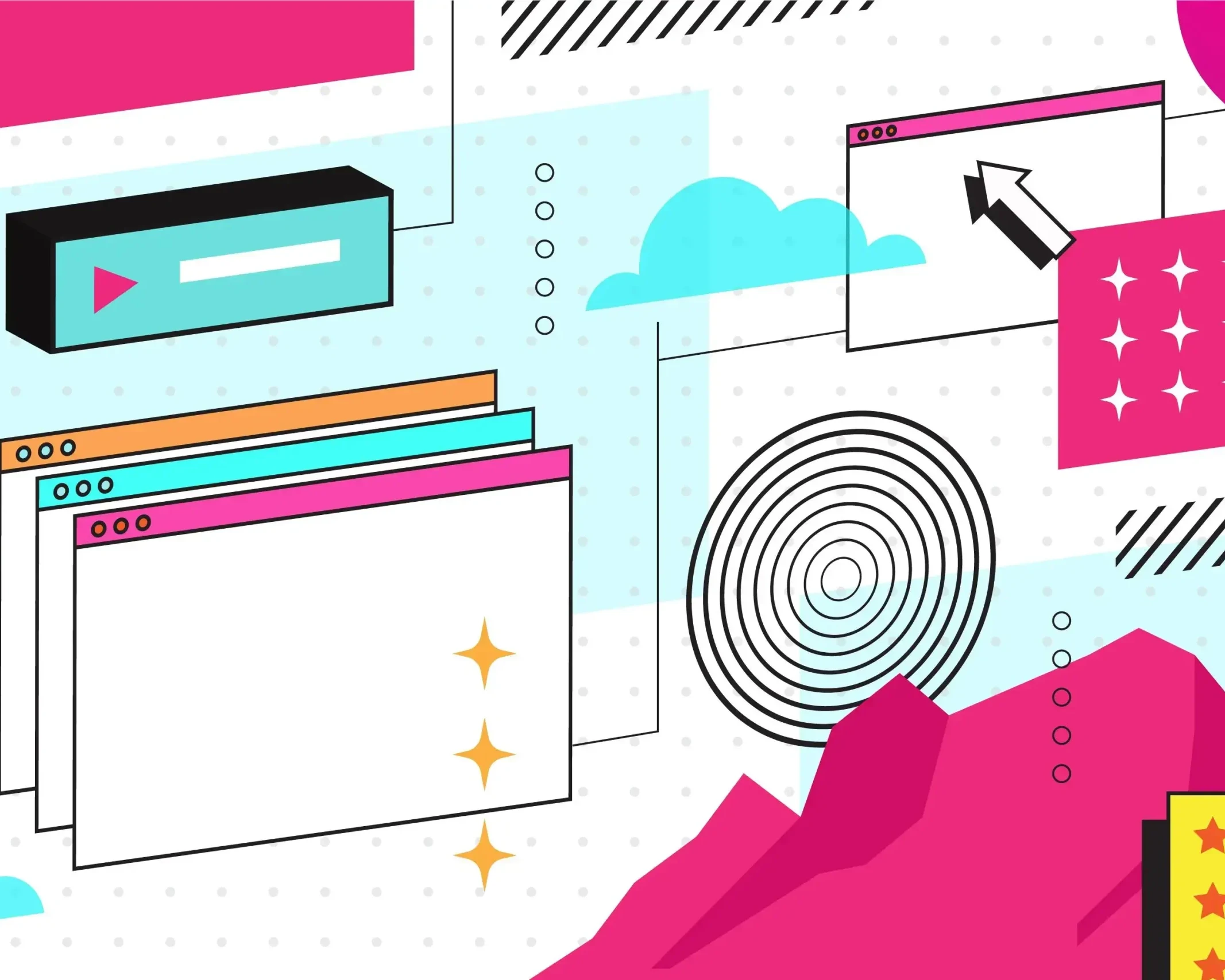 Abstract graphic representing Google reviews and customer trust