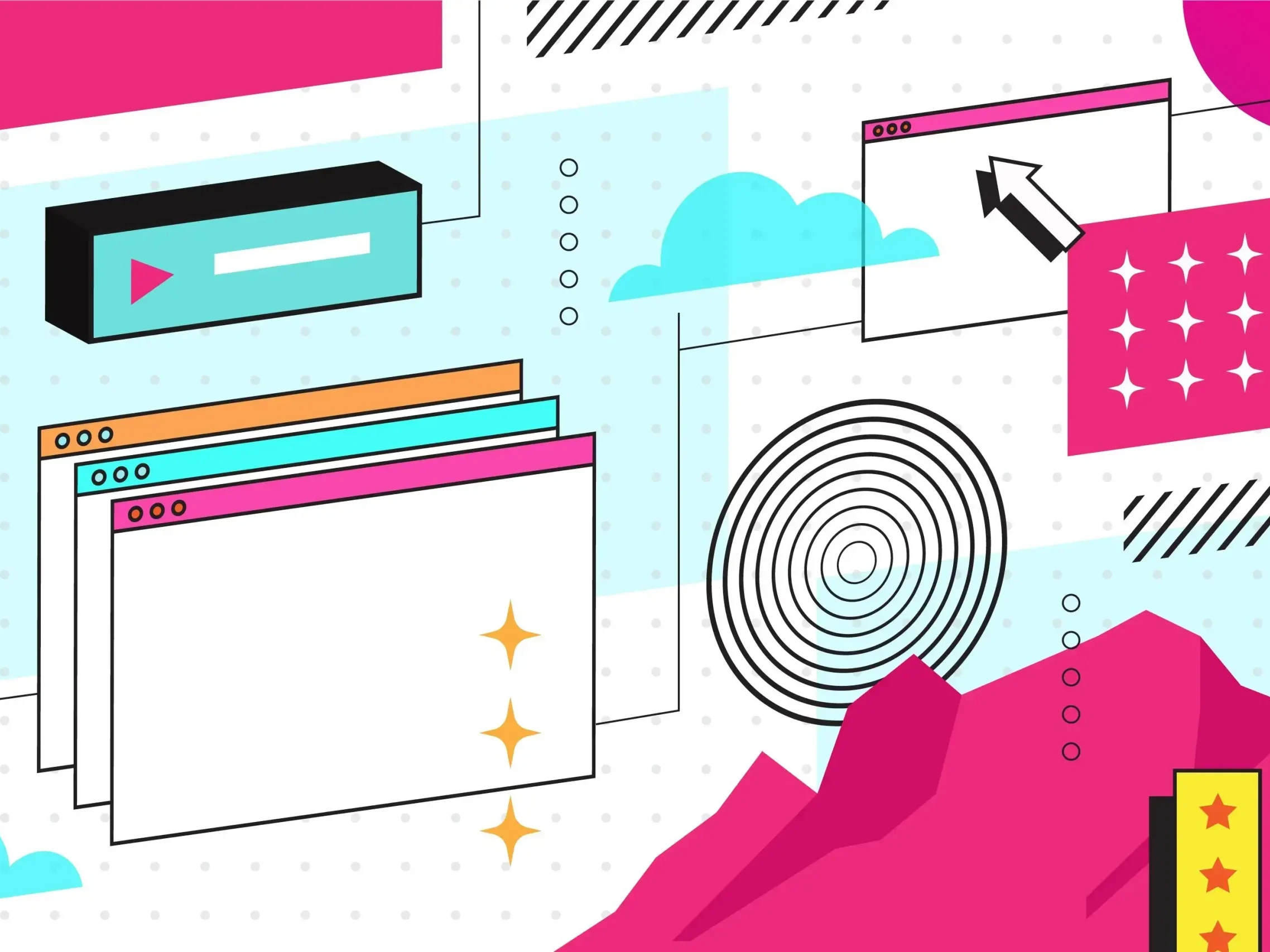 Abstract graphic representing Google reviews and customer trust