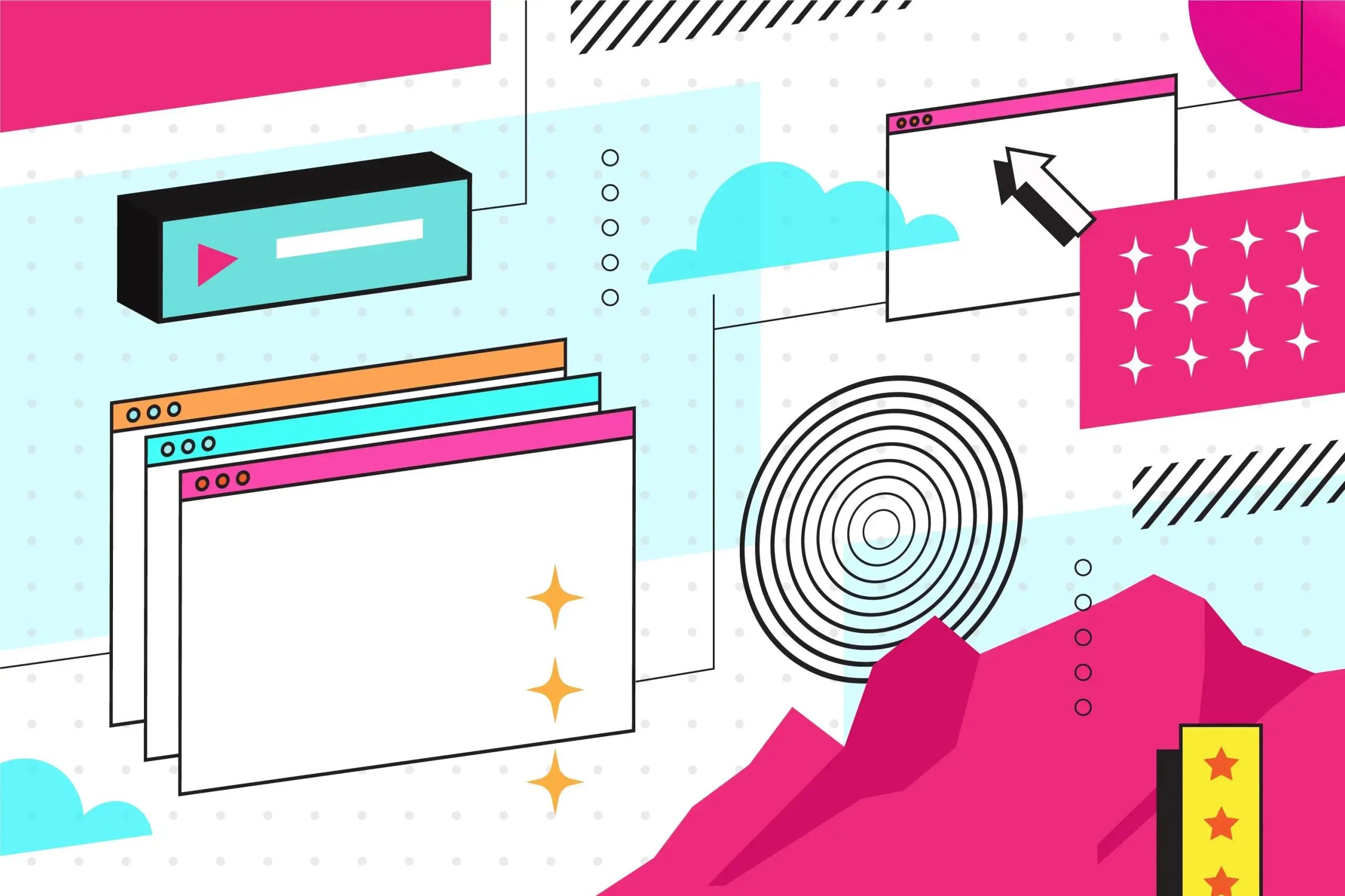 Abstract graphic representing Google reviews and customer trust