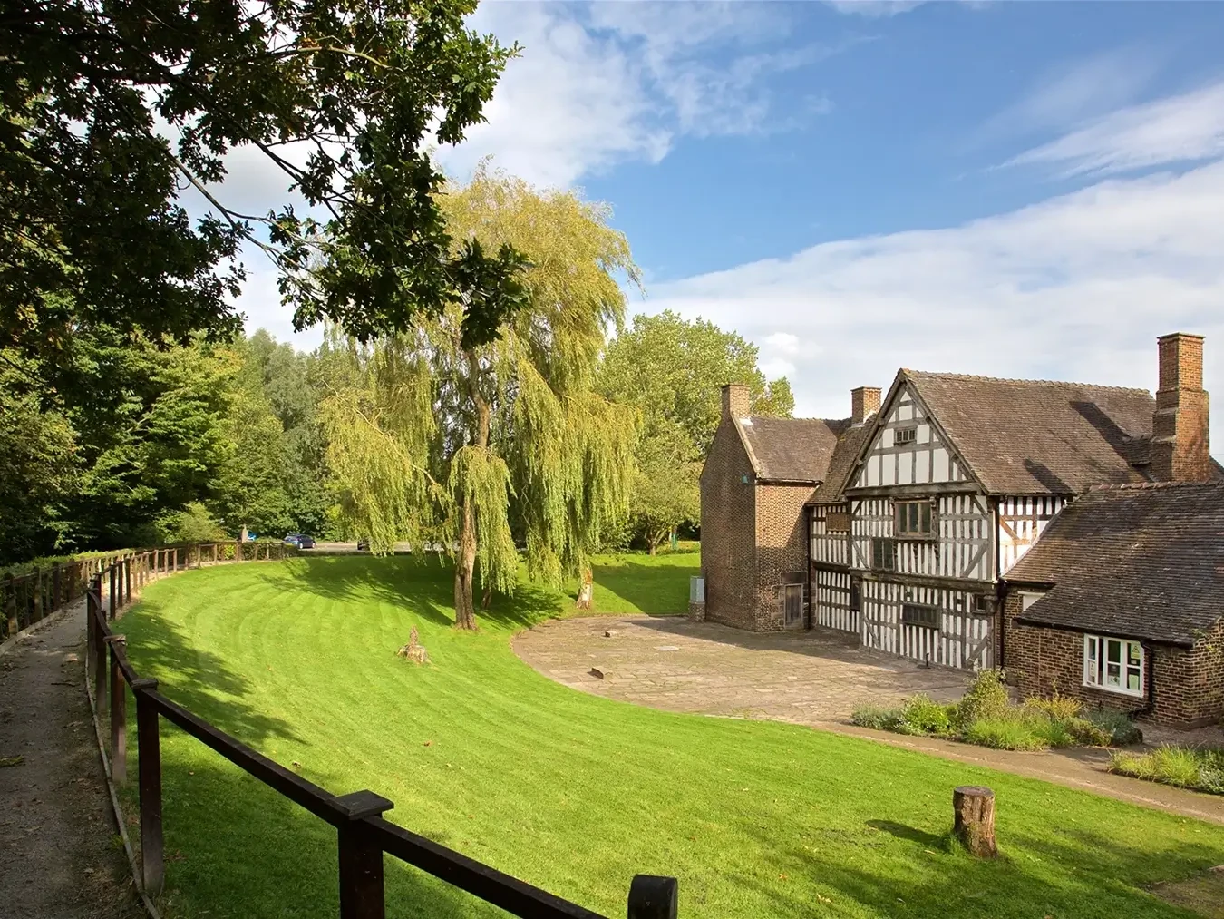 Historic timber-framed manor house and gardens in the Staffordshire countryside